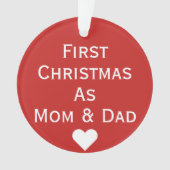Eerste Kerstmis als vader- en mam-ornament Ornament (voorkant)