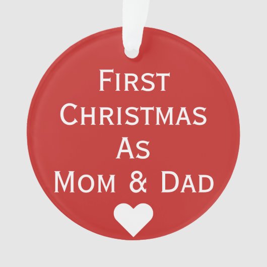 Eerste Kerstmis als vader- en mam-ornament Ornament (voorkant)