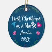 Eerste Kerstmis als verpleegster 2023, Gepersonali Keramisch Ornament (Links)