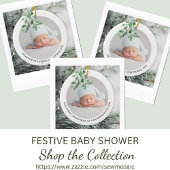 Eerste Kerstmis als Waterverf met foto's van mama  Keramisch Ornament