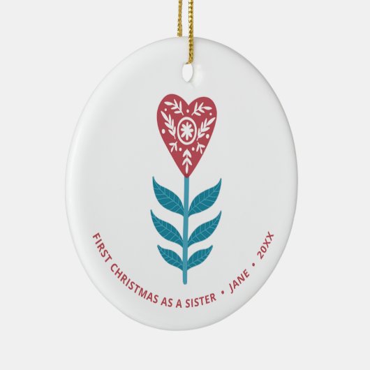 Eerste Kerstmis als zuster Persoonlijke Harthoogst Keramisch Ornament (Rechts)