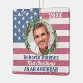  Eerste Kerstmis Amerikaanse Burgervlag Amerikaans Keramisch Ornament (Links)