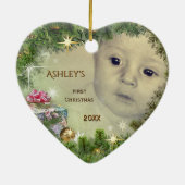 Eerste Kerstmis baby (aanpasbaar) Keramisch Ornament (Achterkant)