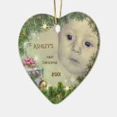 Eerste Kerstmis baby (aanpasbaar) Keramisch Ornament (Links)
