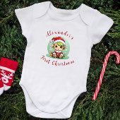 Eerste Kerstmis Baby Boy Elf gepersonaliseerd Romper