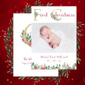 Eerste Kerstmis, Baby Foto Aankondiging