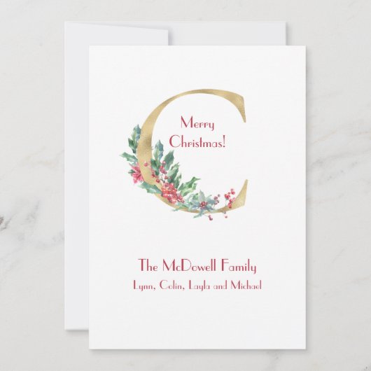 Eerste Kerstmis, Baby Foto Aankondiging (Achterkant)