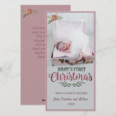 Eerste Kerstmis baby - Foto Feestdagenkaart (Voorkant / Achterkant)