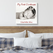 Eerste Kerstmis, Baby Foto, naam Canvas Afdruk (Insitu (Slaapkamer))