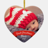 Eerste Kerstmis Baby Geslacht Neutrale Keepomwille Keramisch Ornament (Voorkant)