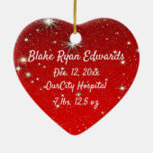 Eerste Kerstmis Baby Geslacht Neutrale Keepomwille Keramisch Ornament (Achterkant)