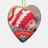 Eerste Kerstmis Baby Geslacht Neutrale Keepomwille Keramisch Ornament (Links)