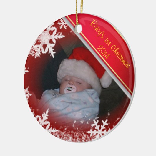 Eerste Kerstmis baby Keramisch Ornament (Links)