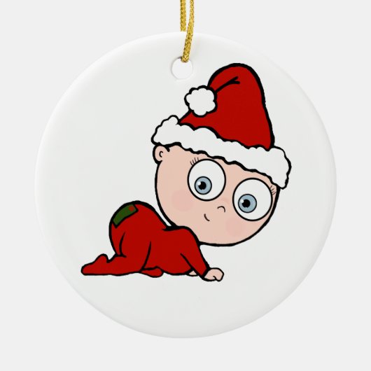 Eerste Kerstmis baby Keramisch Ornament (Voorkant)