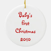 Eerste Kerstmis baby Keramisch Ornament (Achterkant)