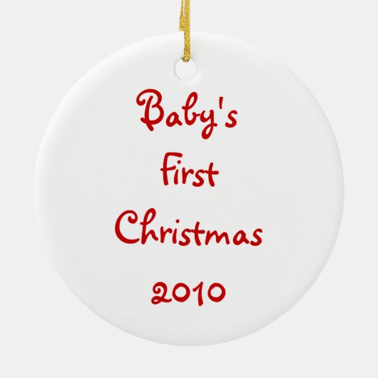 Eerste Kerstmis baby Keramisch Ornament (Achterkant)