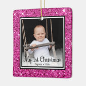 Eerste Kerstmis baby Keramisch Ornament (Links)