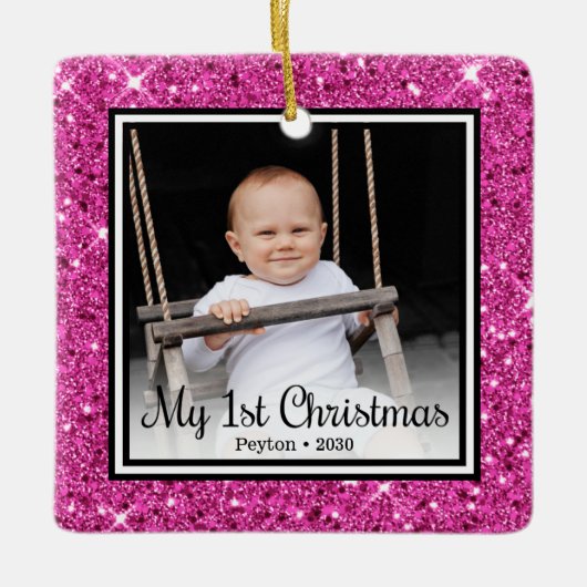 Eerste Kerstmis baby Keramisch Ornament (Voorkant)