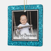 Eerste Kerstmis baby Keramisch Ornament (Links)