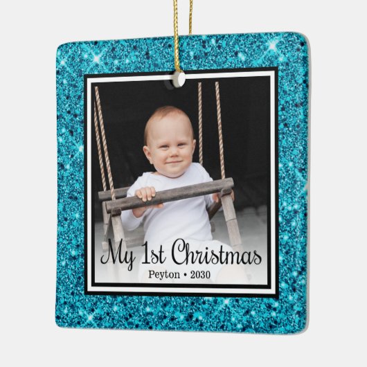 Eerste Kerstmis baby Keramisch Ornament (Links)