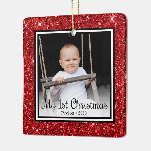 Eerste Kerstmis baby Keramisch Ornament (Links)