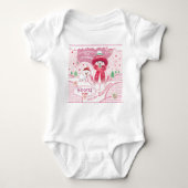 Eerste Kerstmis, Baby kleindochter. Cute Snowbie Romper (Voorkant)