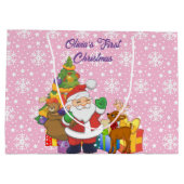 Eerste Kerstmis Baby Meisje's Gepersonaliseerde Na Groot Cadeauzakje (Achterkant)