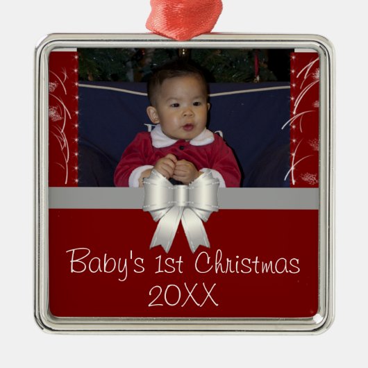 Eerste Kerstmis baby Metalen Ornament (Voorkant)