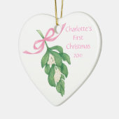 Eerste Kerstmis baby~Mistletoe Ornament (Meisje) (Links)