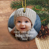 Eerste Kerstmis baby - Moderne kalligrafie Keramisch Ornament