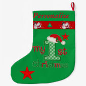 Eerste Kerstmis baby - op maat - Grote Kerstsok (Achterkant)