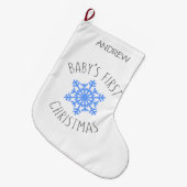 Eerste Kerstmis baby - Persoonlijke naam Grote Kerstsok (Voorkant (Hangend))