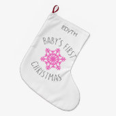 Eerste Kerstmis baby - Persoonlijke naam Grote Kerstsok (Voorkant (Hangend))