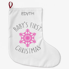Eerste Kerstmis baby - Persoonlijke naam Grote Kerstsok
