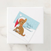 Eerste Kerstmis baby (rendier) Bedankjes Labels (In situ)