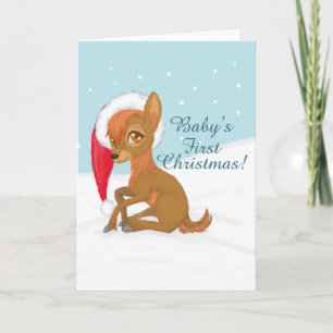 Eerste Kerstmis baby (rendier) Feestdagen Kaart