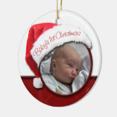 Eerste Kerstmis baby - Santa Hat Foto Ornament (Links)