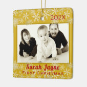 Eerste Kerstmis Baby Unisex dubbelzijdig Ornament (Links)