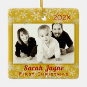 Eerste Kerstmis Baby Unisex dubbelzijdig Ornament (Voorkant)