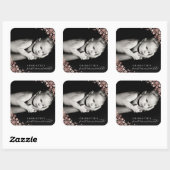 Eerste Kerstmis Baby Winter Sneeuwvlokken Foto Geb Vierkante Sticker (Vel)