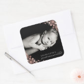 Eerste Kerstmis Baby Winter Sneeuwvlokken Foto Geb Vierkante Sticker (Envelop)