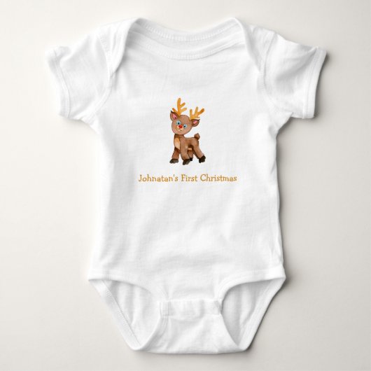 Eerste kerstmis babyhert babybodysuit romper (Voorkant)