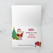 Eerste Kerstmis Baby's Gepersonaliseerde Naam Sant Feestdagen Kaart (Binnen)