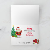 Eerste Kerstmis Baby's Gepersonaliseerde Naam Sant Feestdagen Kaart (Binnen)