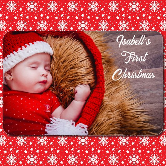 Eerste Kerstmis Baby's Personaliseer Fotocadeau 4x Magneet