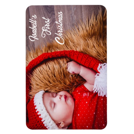Eerste Kerstmis Baby's Personaliseer Fotocadeau 4x Magneet (Verticaal)