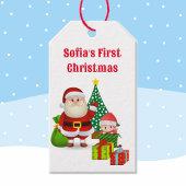 Eerste Kerstmis Baby's persoonlijke naam Elf Cadeaulabel