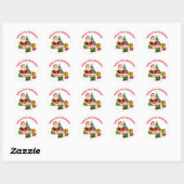 Eerste Kerstmis Baby's persoonlijke naam Elf Ronde Sticker (Vel)