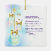 Eerste Kerstmis Betrokken 2 Foto Moderne Kerstmis Keramisch Ornament (Achterkant)