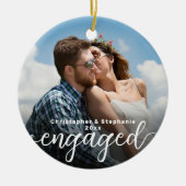 Eerste Kerstmis Betrokken Dubbelzijdige Foto Keramisch Ornament (Voorkant)